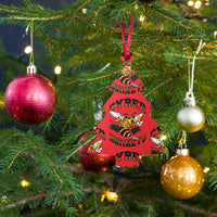 Load image into Gallery viewer, Cyber Hornets Red Bitcoin Wooden Christmas Ornament - fomo21
