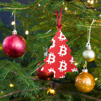 Load image into Gallery viewer, Simple B Red Bitcoin Wooden Christmas Ornament - fomo21
