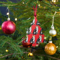 Load image into Gallery viewer, Bitcoin Is For The Cats Red Wooden Ornament - fomo21
